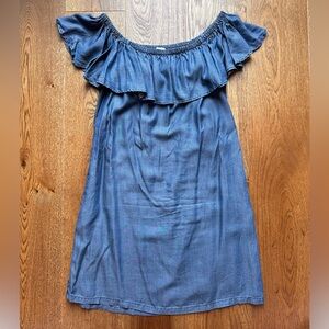 Tommy Bahama Chambray Off-the-Shoulder Dress, Blue, Medium